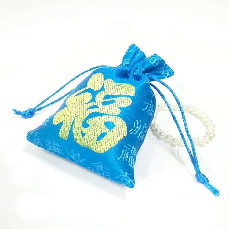 Chinese Festival Fu Bag Drawstring Satin Pouch