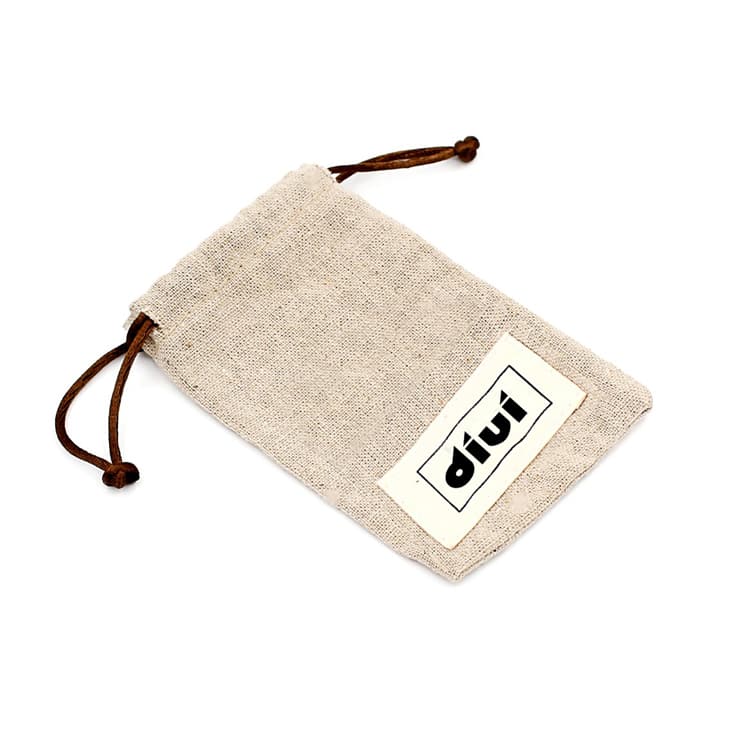 Drawstring Linen Pouch Bag With Label Printed Logo