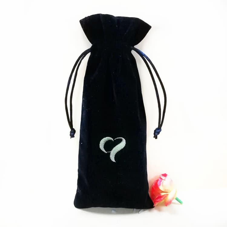 Embroidery Logo Velvet Drawstring Pouch Necklace Bag