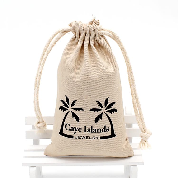 Cream White Twill Cotton Gift Pouch Bag