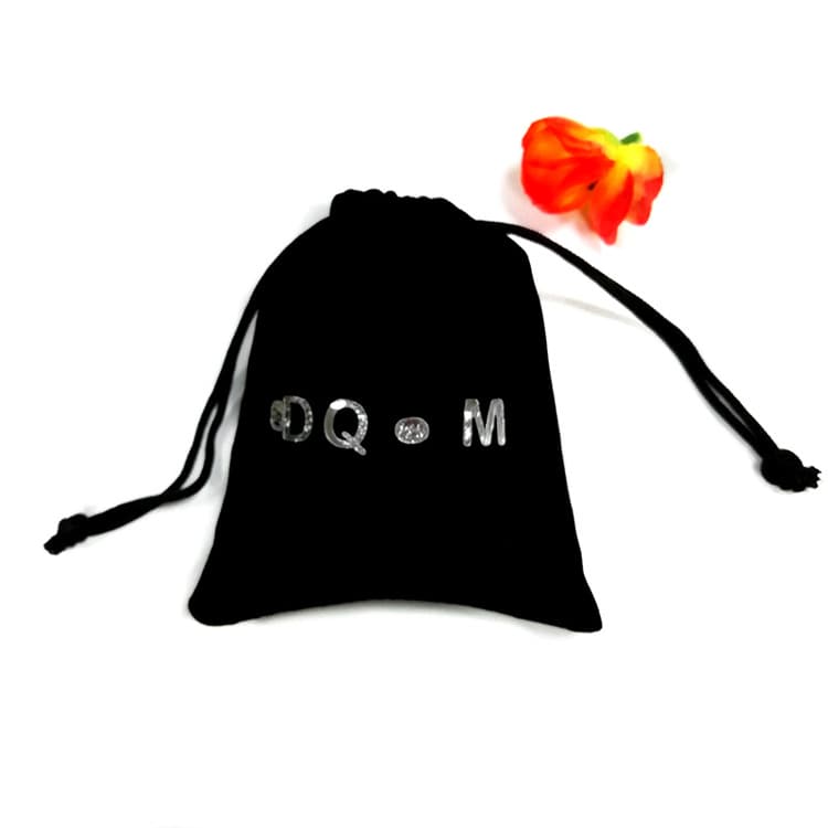 Black Gift Bag Velvet Drawstring Pouch Bag