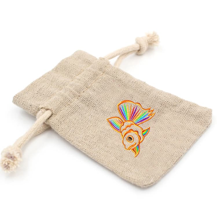 Drawstring Linen Pouch Beans Storage Bag With Custom Logo