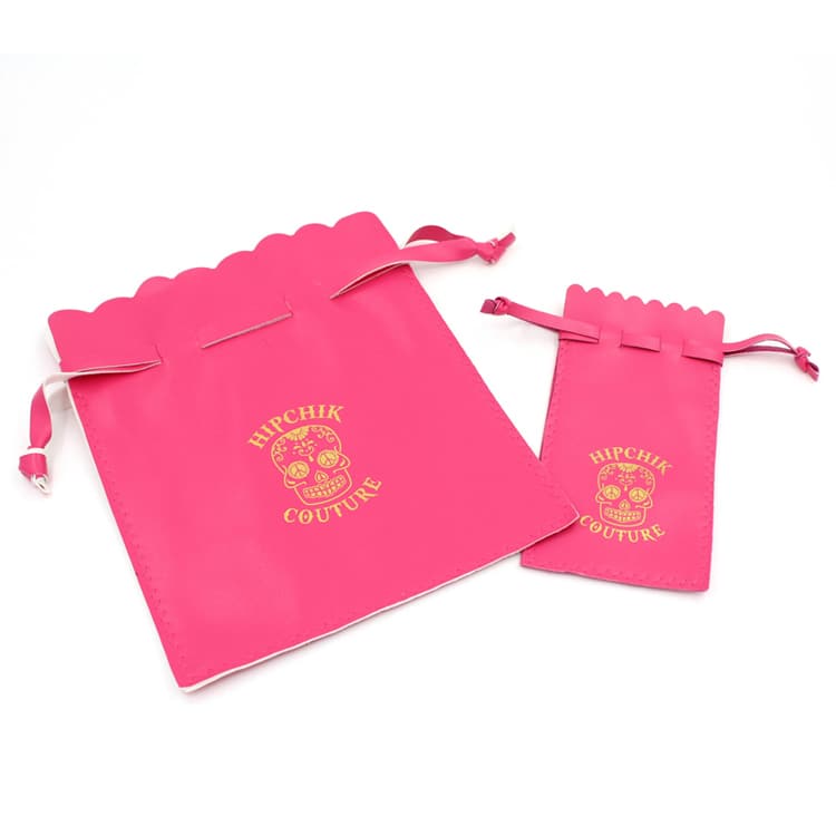 Hot Sale PU Leather Drawstring Pouch Bag with OEM logo