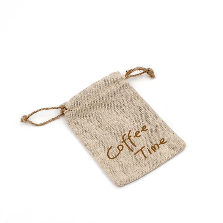 Drawstring Linen Coffee Pouch Bean Storage Bag