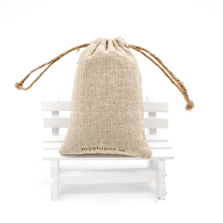 Drawstring Linen Pouch With Silk Printing Logo