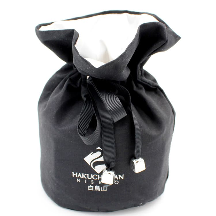 Double Layer Round Bottom Cotton Drawstring Pouch Bag