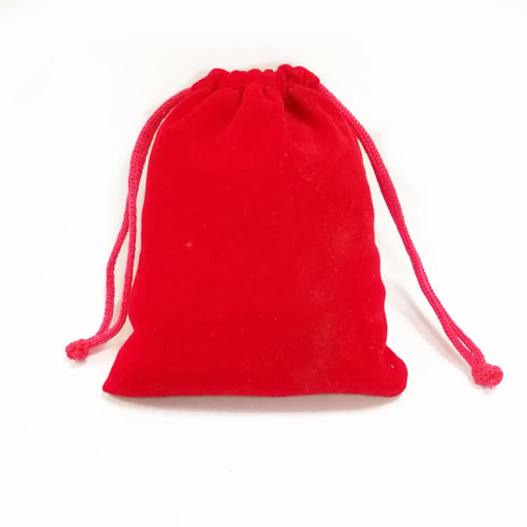 Red Gift Bag Velvet Drawstring Pouch Bag