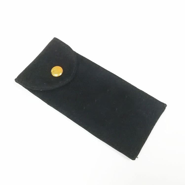 Envelope Suede Card Pouch With Snap