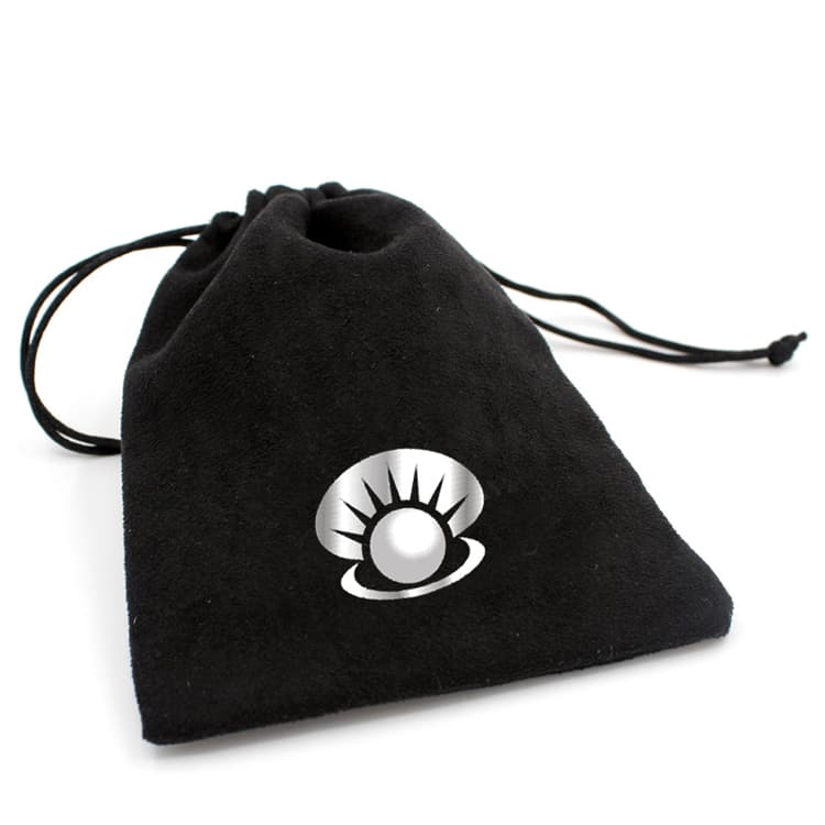 Black Suede Drawstring Bag