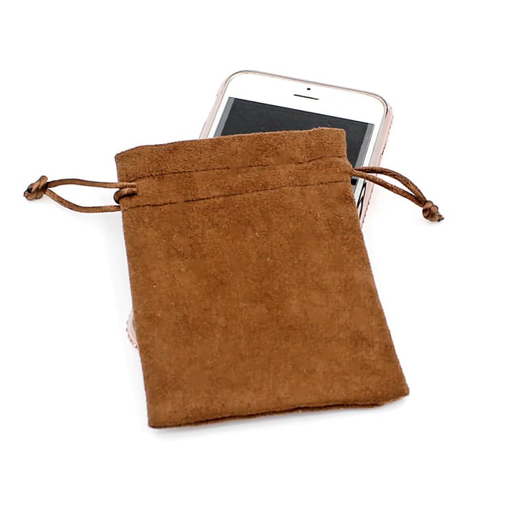 Brown Suede Ring Pouch With OEM Logo