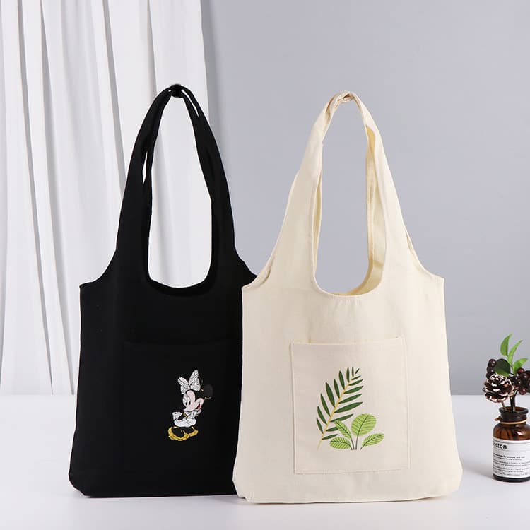 Silk Printing Logo Canvas Shopping Bag