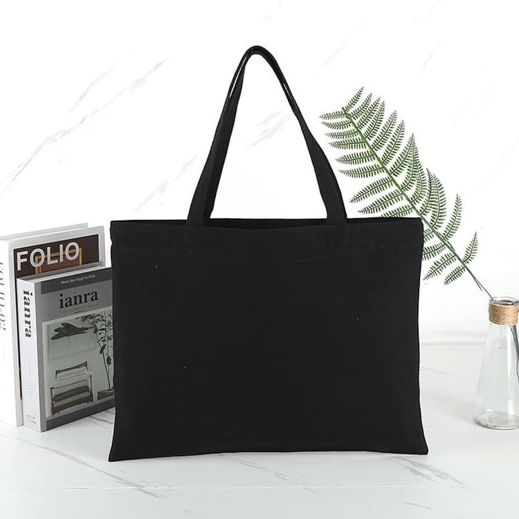 Natural Canvas Tote Bag With Pocket