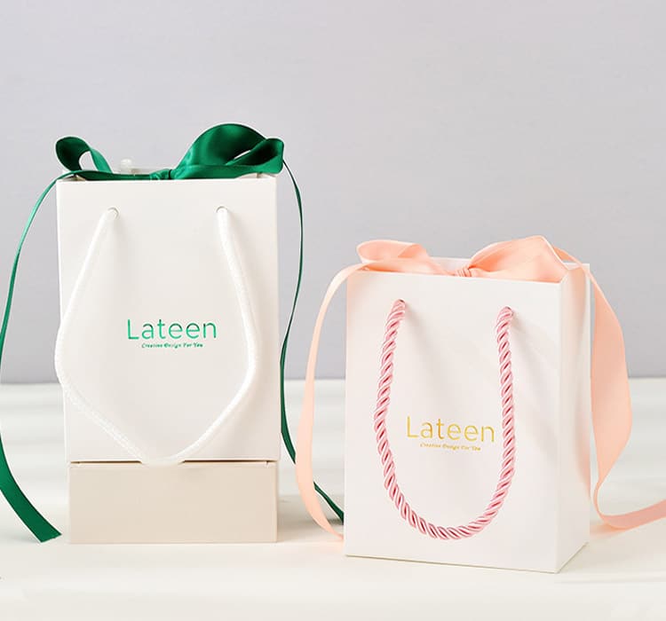 Paper Gift Bags With Bow knot Ribbon Handle