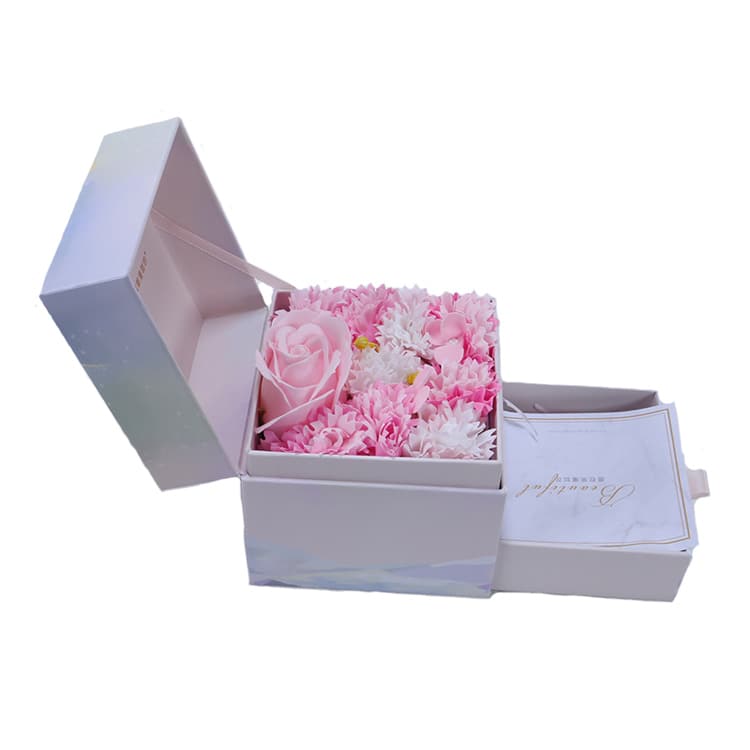 Luxury Jewelry Drawer Paper Box With Ribbon 